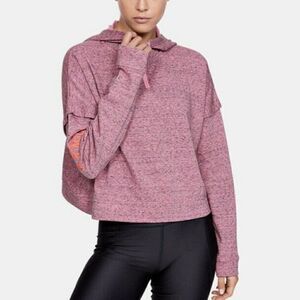 Under Armour Rival Terry Cropped Hoodie Heathered Pink